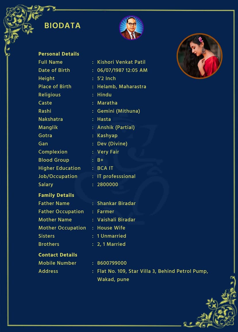 Buddhist Biodata Format